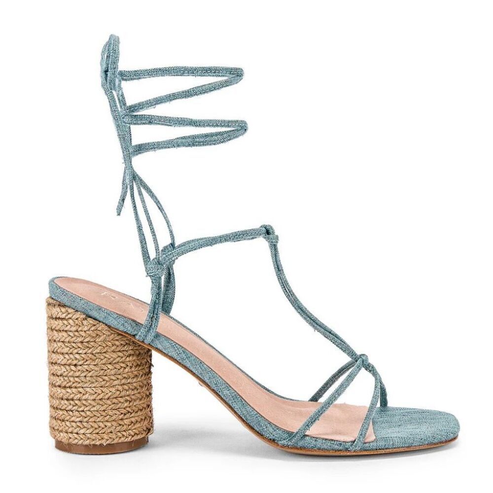 RAYE lace up ankle tie turquoise sandals size 9